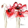 thumbnail image 3 of Herrera, Leticia 12x12 Black Modern Framed Museum Art Print Titled - WATERCOLOR POPPIES I, 3 of 5