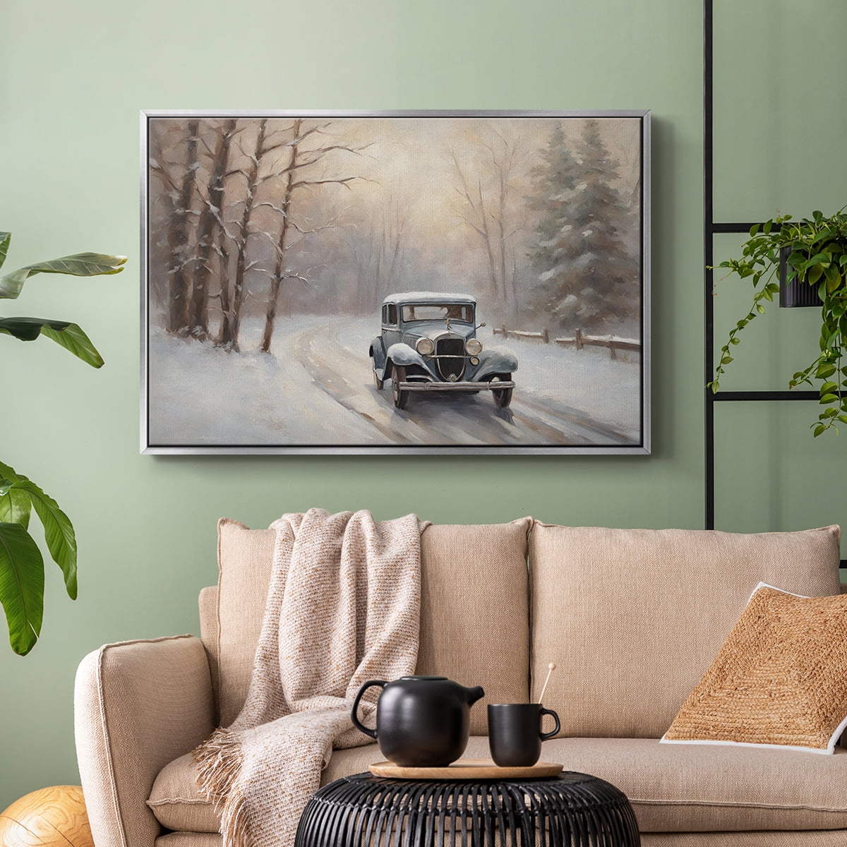 Vintage Landscape-CCIX By Wexford Home Framed in Silver Wood Gallery Wrapped Canvas 17 in. x 25 in.