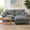 Grey+3, variant on Arouseden 76" Black Modern Sectional Sofa,Small Sectional Couch with 2 Throw Pillows and Sturdy Legs,Chenille Sailboat Sofa,Modern Loveseat Sofas for Living Room