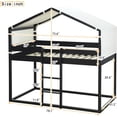 thumbnail image 2 of Twin Over Twin Bunk Bed Wood Bed with Tent, 2 of 9