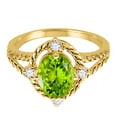 thumbnail image 4 of Mauli Jewels Rings for Women 1.87 Carat Peridot and Diamond Ring 4-Prong 10K Yellow Gold, 4 of 6