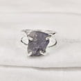 thumbnail image 2 of NEW Natural Tanzanite Ring, Rough Tanzanite Ring, December Birthstone, Hammered 2 Band, 925 Sterling Silver, Womens Ring, Christmas, Thanksgiving, Handmade, Statement Jewelry, Rough Gemstone Jewelry, 2 of 5