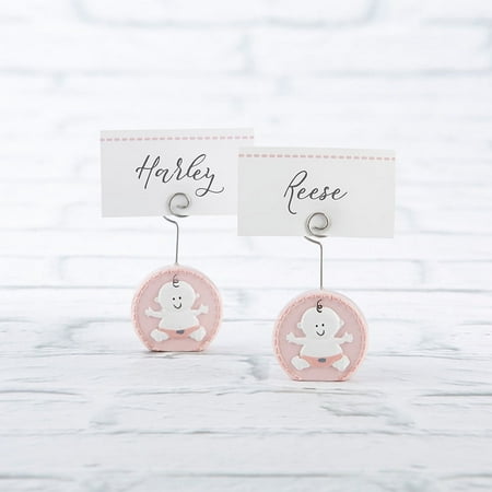 Baby Girl Pink Place Card Holder - Set of 36 - Perfect Baby Shower Favor & Decoration