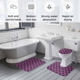 thumbnail image 6 of Purple Plaid Bathroom Rugs Set Retro Country Moroccan National Geometrical Plaid Non Slip Absorbent Soft Bath Mats 3 Piece Set with Bathroom Rug, U-Shaped Floor Mat, Toilet Seat Cover Large Size, 6 of 9