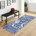 thumbnail image 2 of Yesurprise 2x6ft Boho Tribal Runner Area Rugs - Distressed Patchwork Design, Non-Slip Low Pile, Blue, 2 of 7