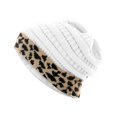thumbnail image 2 of ICHUANYI Knit Beanie Hats for Women Leopard Lined Ski Skull Cap Slouchy Winter Hat, 2 of 3