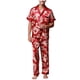 thumbnail image 1 of Pijamas de manga corta para hombre, informales, con cuello vuelto, para estar en casa, 1 of 3