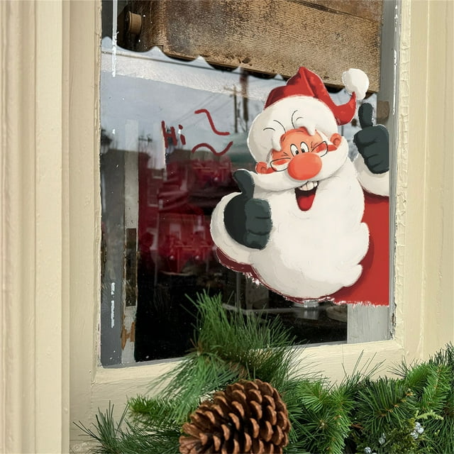Fwttom Santa Claus Bedroom Living Room Home Wall Beautification Wall Sticker Window Sticker