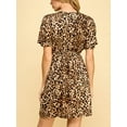 thumbnail image 3 of Made by Johnny Women's Airy Short Sleeve Kimono Style Deep V Neck Dress Top S-3XL Plus Size XXXL LEOPARD, 3 of 6