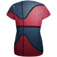 thumbnail image 2 of Championship Basketball Red & Navy Blue All Over Womens T Shirt Multi LG, 2 of 2