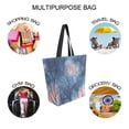 thumbnail image 7 of FORMRS Womens Canvas Tote Bag with Zipper Inner Pocket Shoulder Handbag, Trees in The Night, 7 of 7