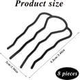 thumbnail image 3 of 8 Piece French Twist Hair Tool Hair Fork Clip, U Shape French Twist Comb Hair Pin Hair Clip Hair Styling Tool Accessories for Women Girls, 3 of 5