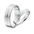 thumbnail image 5 of Pompeii3 14k White Gold Matching Brushed Wedding Ring Band Set, 5 of 5