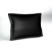 Black Pillow Shams King Size Decorative Sateen Striped Pillow Case , Solid Tailored Pillow Cover
