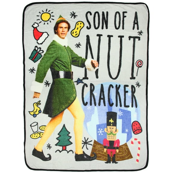 Elf Movie Son of A Nutcracker Buddy the Elf Micro Raschel Throw Blanket 46"x60" (116cm x 152cm)
