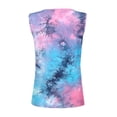 thumbnail image 5 of Wang6 Womens Plus Size Tank Tops Summer Ribbed Button up Sleeveless Shirts Causal Slim Fit Floral Printed Tunic T Shirts Tees Blue M, 5 of 5