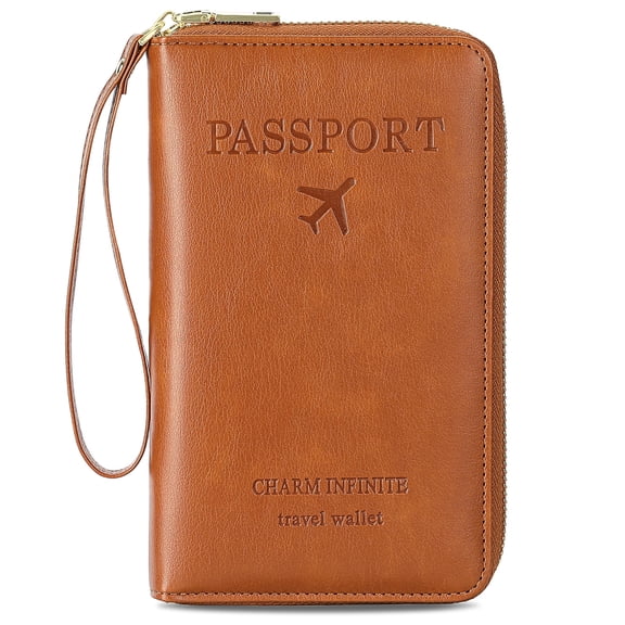 KALUNMA Leather RFID Blocking Passport Holder Travel Wallet, Passport Cover/Travel Wallet for Women and Men