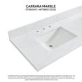 thumbnail image 3 of Jaen 73"W x 22"D Composite Stone Vanity Top in Grain White with Ceramic Sink, 3 of 10