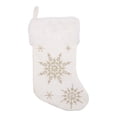 thumbnail image 2 of Clearance Under $3.96! Plush Snowflake Embroidered Christmas Stocking, Soft Holiday Gift Sack for Fireplace Display, 2 of 5