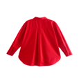 thumbnail image 2 of PENGXIANG Chemisier à Manches Longues pour Femmes Couleur Unie Col Rabattu Boutonné Coupe Ample Style Simple Décontracté, 2 of 6