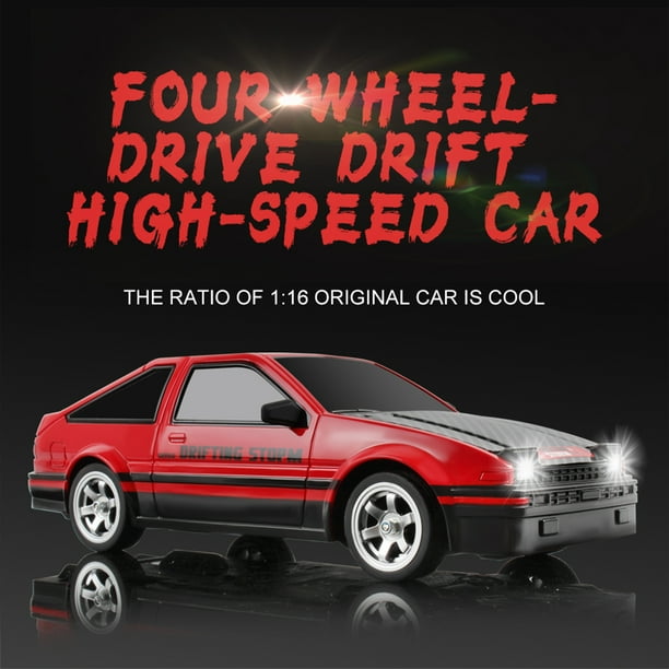 Auto de control remoto 1:16 Escala 2.4G RC Drift Car Alta Velocidad 4WD Racing Car para Adultos CAR de Juguete Recargable De Niños Con Luces LED