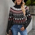 thumbnail image 5 of DailyTrove Women's Boho Print Knit Sweater, Long Sleeve, Casual Beach & Cultural Event Wear, Durable Rayon Blend, Contrast Hem, Plus Size Friendly, 5 of 6