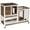 Brown, variant on PawHut Rabbit Hutch, Indoor Bunny Cage with Wheels, Run, Tray, Grey