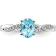 thumbnail image 4 of 14K White Gold Oval Blue Topaz And Diamond Ringsize 7 - Jbsp, 4 of 5
