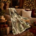 thumbnail image 3 of Rustic North American Wildlife Forest Scene, Peaceful Mountain Lake Scene, Warm Flannel Blanket for Cabin and Lodge, Outdoor Lovers Camping Gift, Rustic Home Decor, 3 of 9