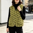 thumbnail image 4 of Guluxicc Women's Fleece Polka Dot Vests Button Down V Neck Sleeveless Jackets with Pockets for Everyday Fall Winter Vests, 4 of 5
