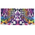 thumbnail image 7 of Yayeee Kitchen Curtains Tier Set of 2 Light Filtering 57"x36" Over Sink Window Panels, Purple Wavy Plaid, 7 of 7