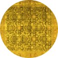 thumbnail image 1 of Ahgly Company Machine Washable Indoor Round Persian Yellow Traditional Area Rugs, 8' Round, 1 of 4