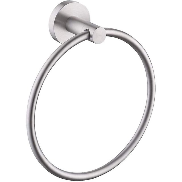 Soporte de toalla de mano para baño anillo de toalla de mano redondo soporte de toalla de baño montaje en pared SUS 304 acabado cepillado de acero inoxidable Feliz Sencillez