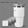 thumbnail image 5 of WarmH 20 oz Tumbler with Handle,Insulated Tumbler with Lid and Flip Straw Leak Proof Double Wall Stainless Steel Vacuum Travel Coffee Mug Insulated Water Bottle Thermal Cup, Cupholder Friendly,White, 5 of 14