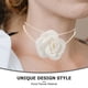 thumbnail image 4 of Gargantilla de rosas, gargantilla de rosas grandes, cadena para el cuello, collar de flores de tela, 4 of 6