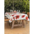 thumbnail image 3 of Outdoor Tablecloth with Umbrella Hole for Patio/Picnic/Party/Camping, Red Poppy Waterproof Table Cloth Rectangle Table Cover Washable, Spring Summer Flowers Botanical Watercolor (52"x 70"), 3 of 8