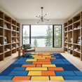 thumbnail image 2 of ODIKA 5'x7' Machine Washable Non-Slip Area Rug, Geometric Navy Blue High Traffic Rug, Blue, 1076031, 2 of 7