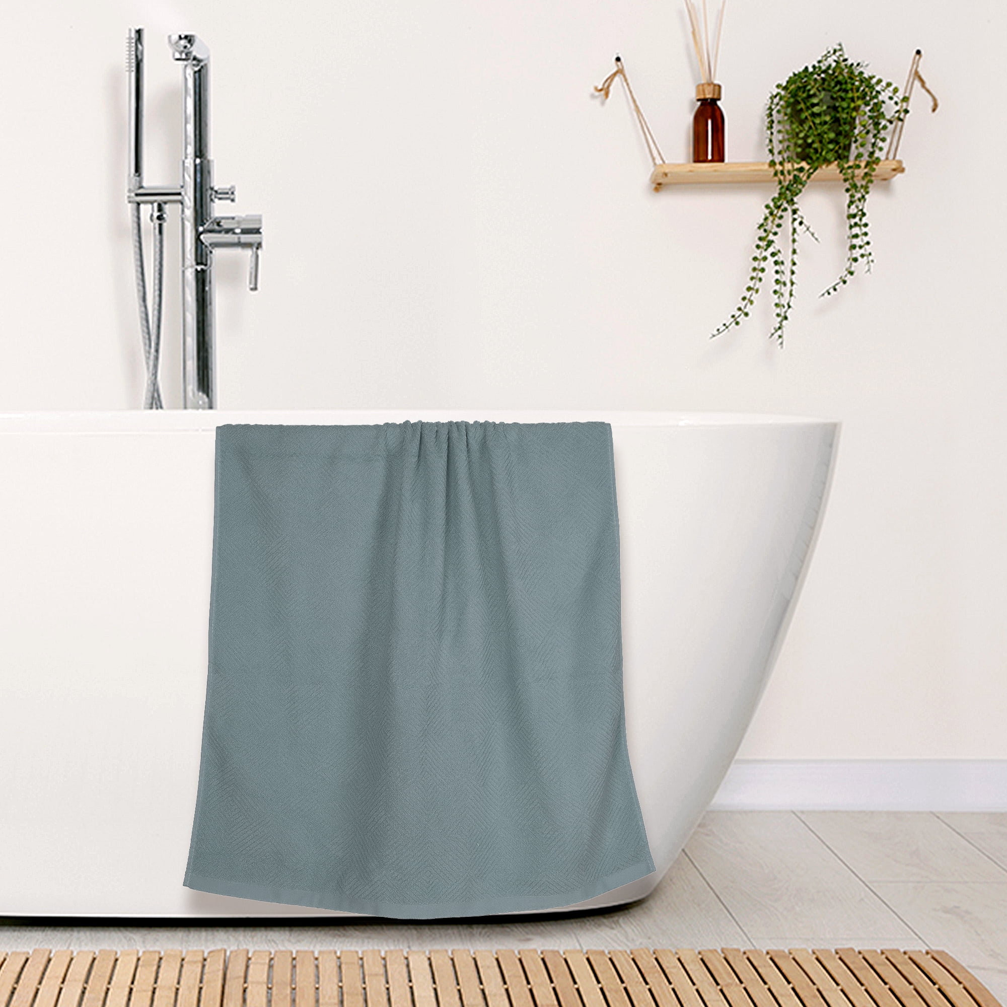 Unique Bargains 4 Pcs Cotton Bath Towels Lightweight Towels for Bathroom Dark Grey