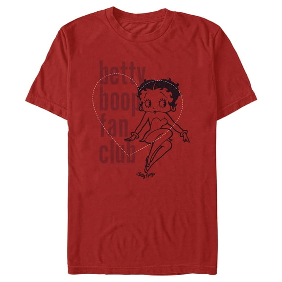Men's Betty Boop Fan Club Heart Graphic Tee Red Large