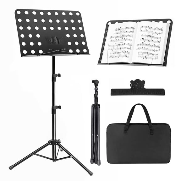 DQQKMM Sheet Music Stand, Collapsible Adjustable Music Stands with Carrying Bag (160cm/63in ）