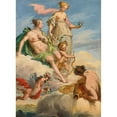 thumbnail image 2 of Follower Of Felice Giani 19x24 Black Ornate Framed Double Matted Museum Art Print Titled: Two Goddesses and a Personification of a River, 2 of 5
