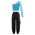 thumbnail image 2 of Linjinx Girls 2 Piece Hip Hop Dance Clothing Set Trendy Crop Top Cargo Pants Workout Outfit Light Blue 12, 2 of 7