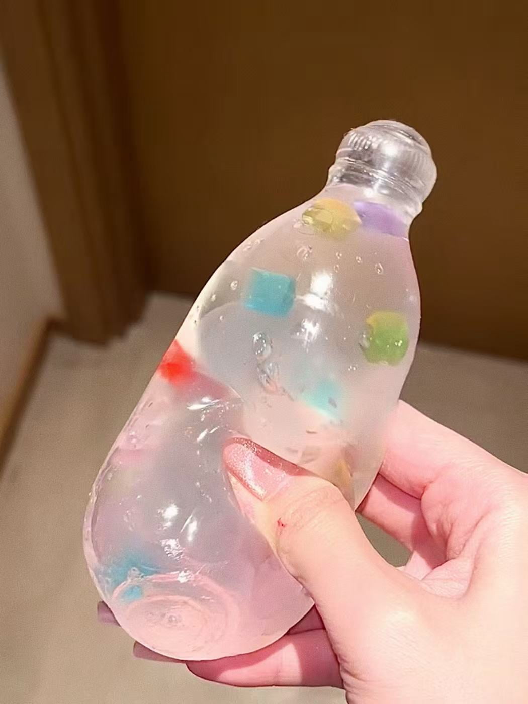 Soda Bottle Stress Ball - Water Bottle Squeeze Ball for ASMR Sensory Relief, Adult Anti-Stress Fidget Gadget for Desk & Travel