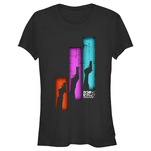 Junior's Cowboy Bebop Gun Panels Graphic Tee Black Large