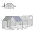 thumbnail image 3 of PawHut Metal Chicken Coop for 15-18 Chickens, Walk In Chicken Run with Roof, 3 of 10
