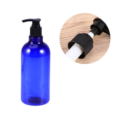 4pcs Empty Pump Plastic Bottles Pressure Emulsion Bottle for Traveling Home Use(500ML Blue)