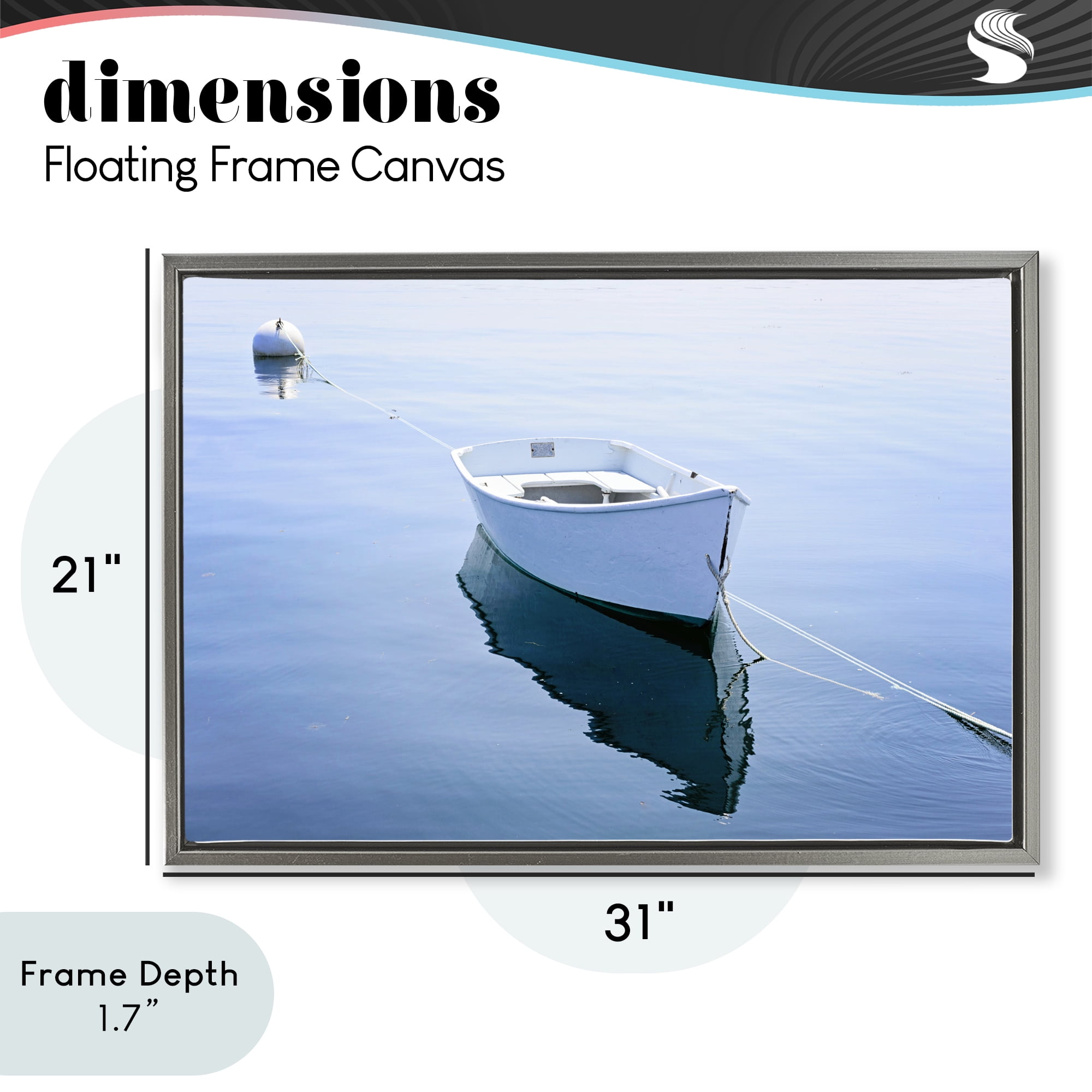 Stupell Industries Boat Tied to Dock Gray Framed Floater Canvas Wall Art, design by JLM Photographs