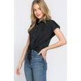 thumbnail image 3 of Short Slv Front Tie Stretch Ity  Top, 3 of 4
