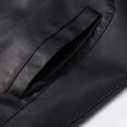 thumbnail image 5 of Men's PU Leather Jacket Youth Hooded Motorcycle Suit Casual Jacket Coat, 5 of 9