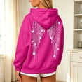 thumbnail image 4 of DHFJKG Zip Up Hoodie Women Rhinestone Wing Graphic Glitter Long Sleeve Sweatshirt Fall Trendy Streetwear Jackets, 4 of 6